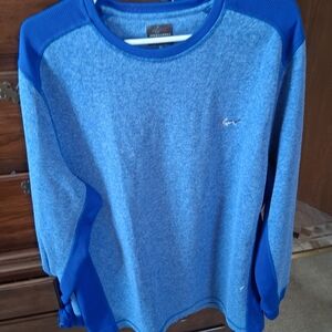 Greg Norman Tasso Elba Textured Blue Crewneck Shirt